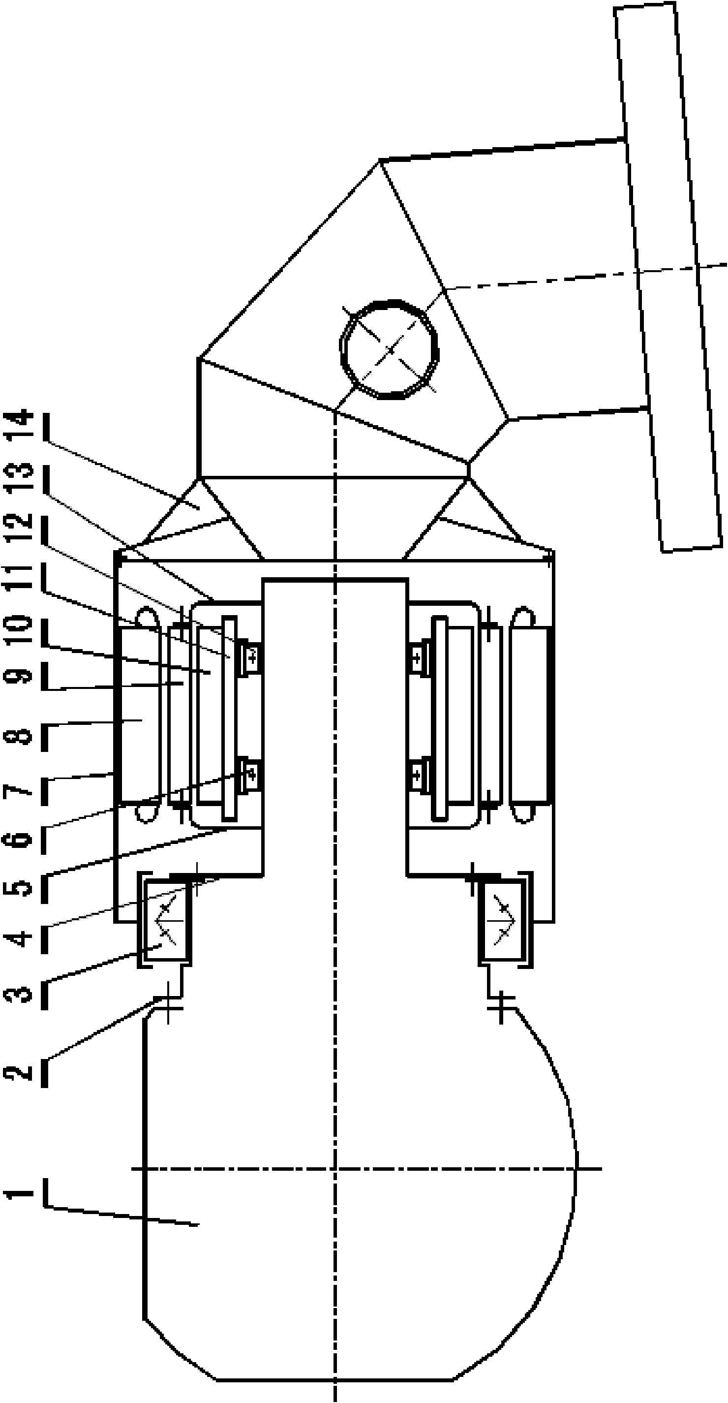 Mixed type medium-speed permanent magnet wind generator and generator set thereof