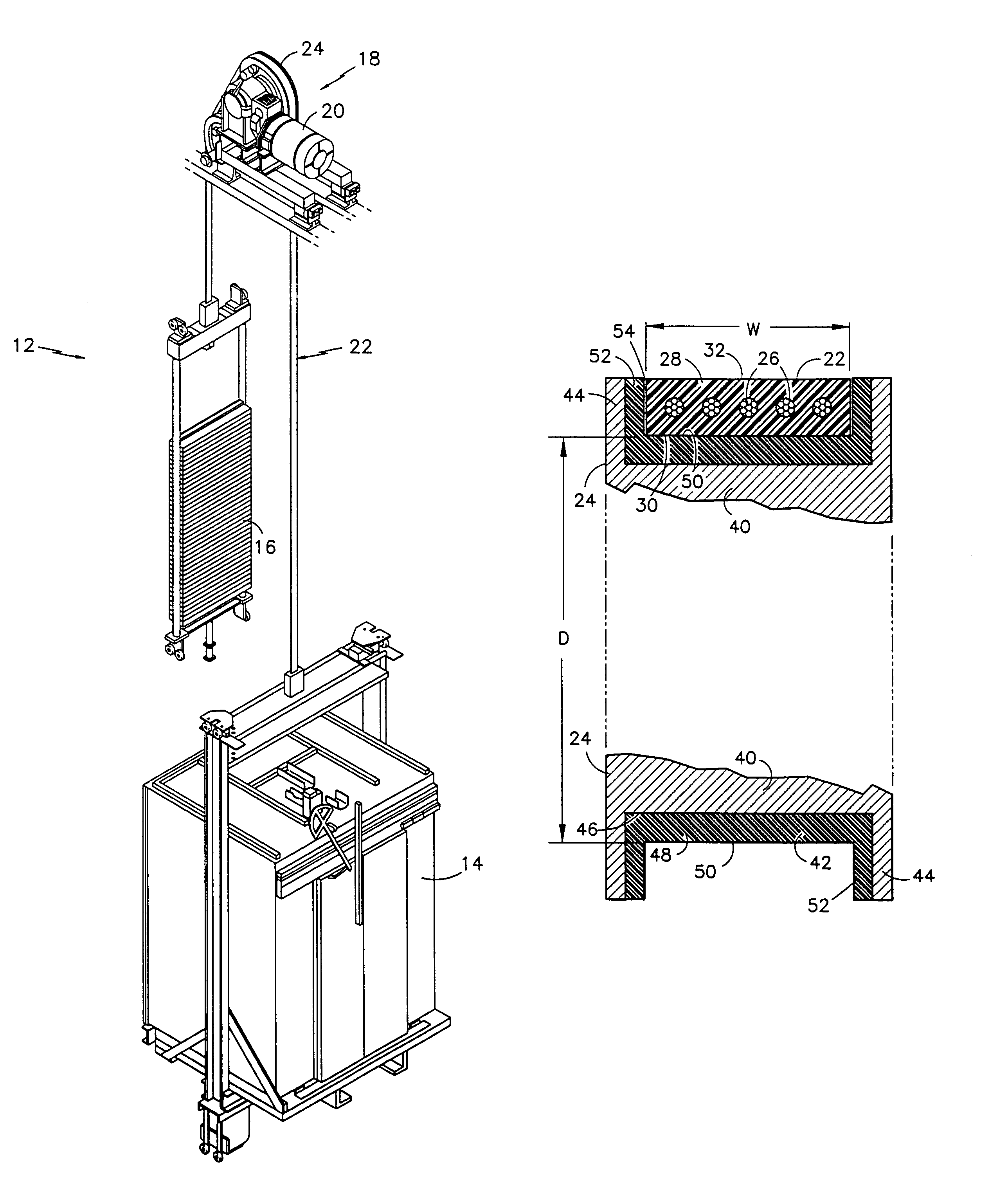 Tension member for an elevator