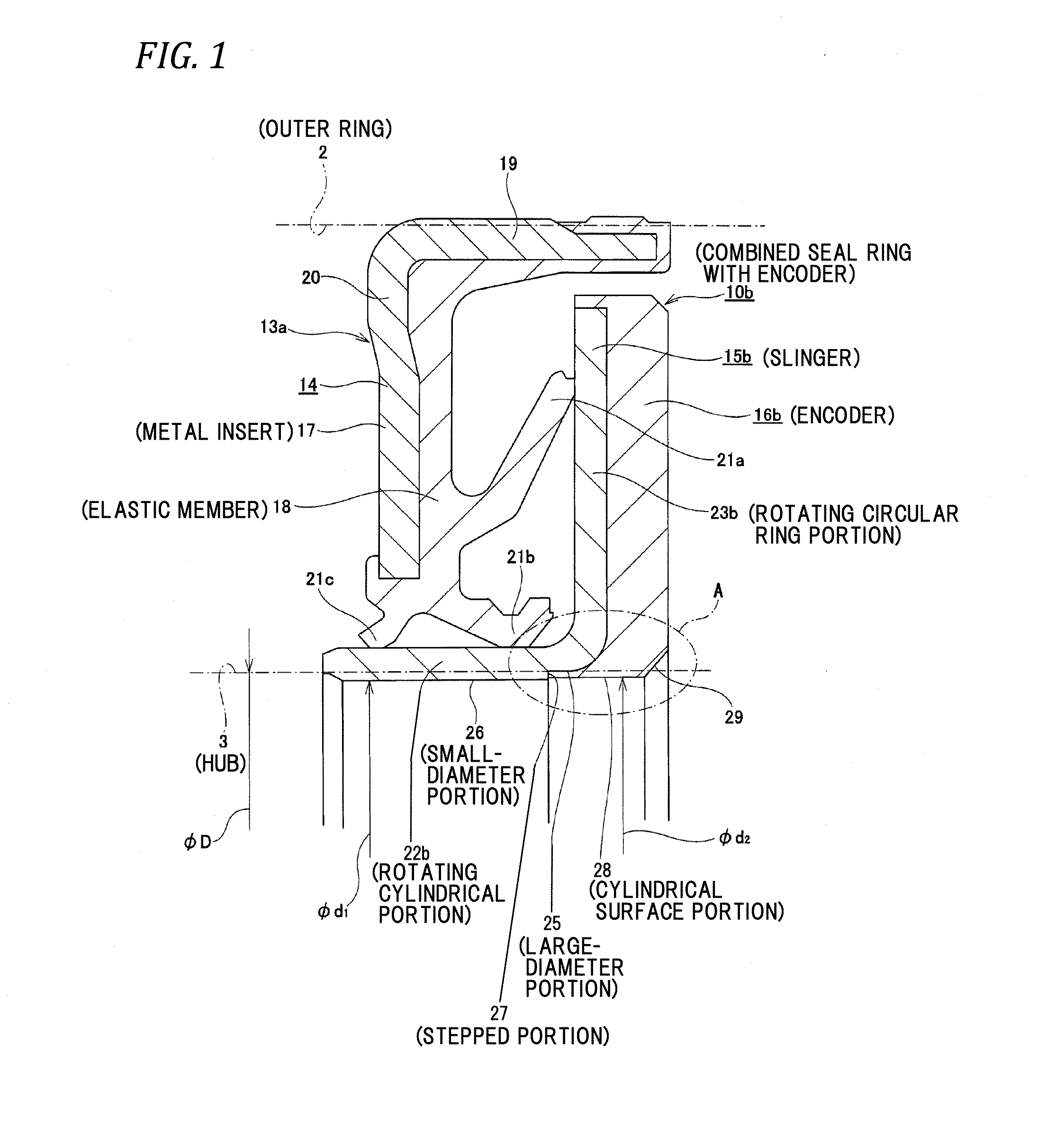 Combined seal ring with encoder and rolling bearing unit with encoder