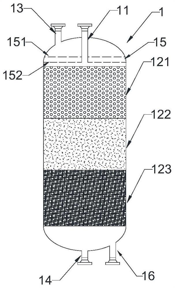 Complete device and method for enhancing oil-water separation by combining fiber particles and double bubbles