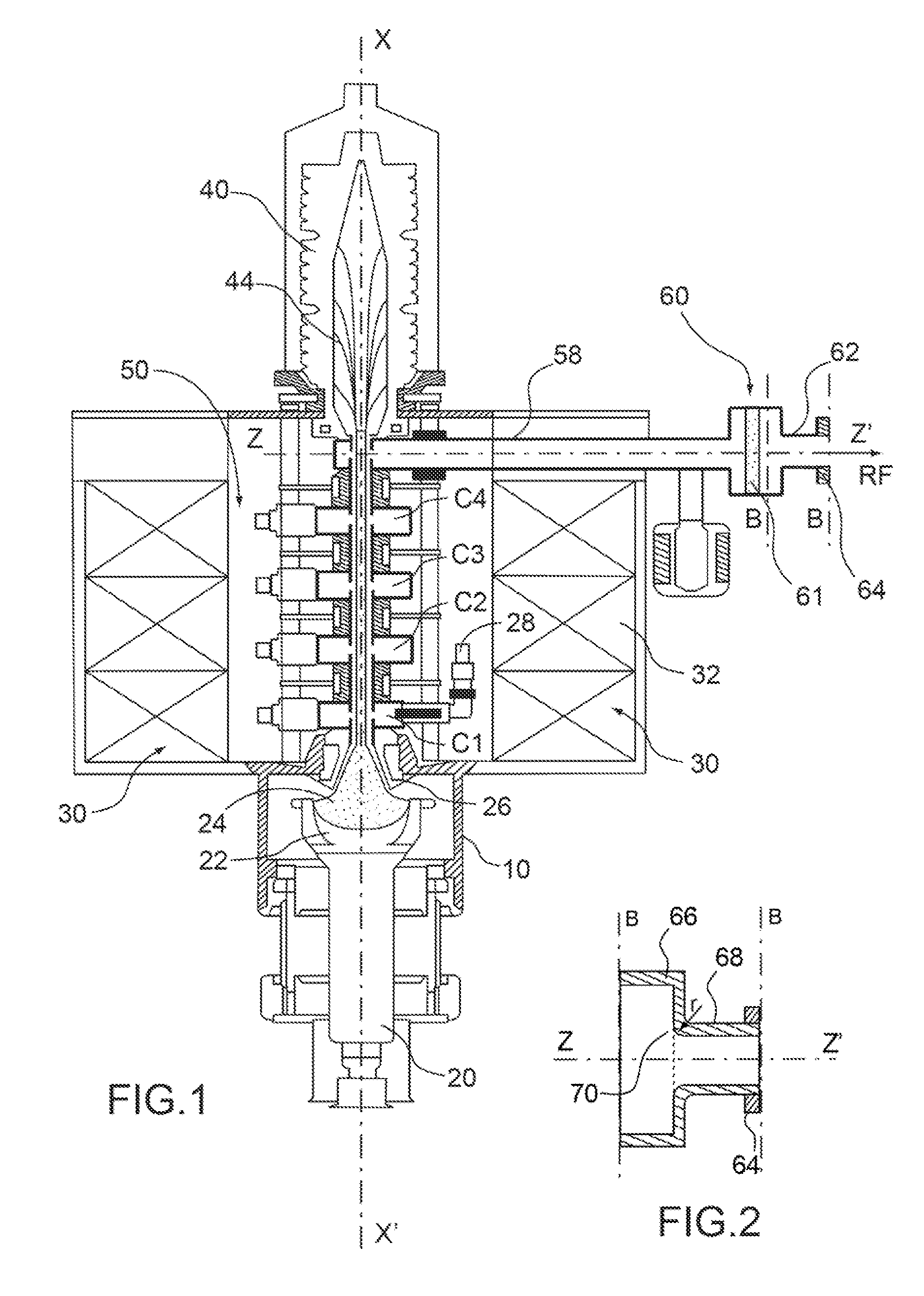 Matched RF output transition for a high-power  microwave electron tube