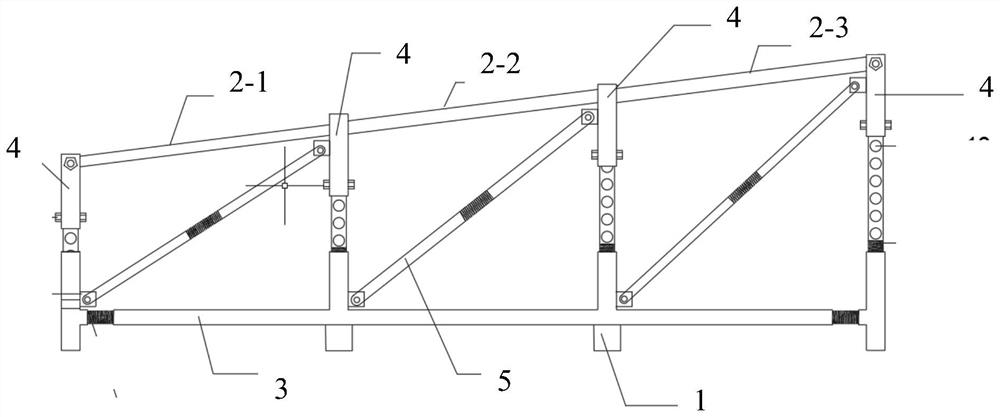 Construction supporting device suitable for low space under variable cross-section beam