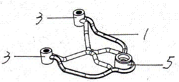 Iron art modeling double-folding type three-wheeled dynamic skateboard made of metal round bars