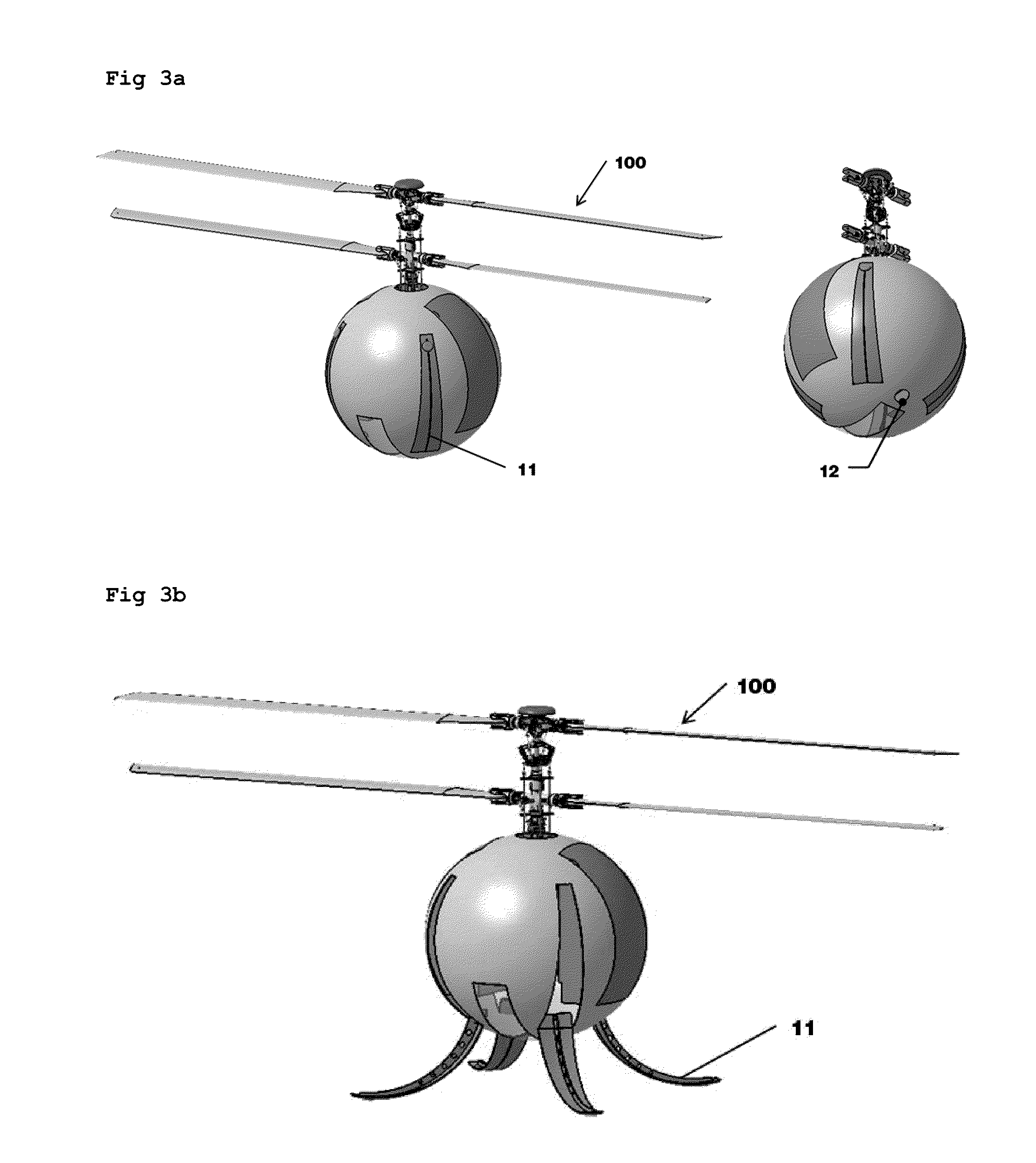 Unmanned aerial vehicle having spherical loading portion and unmanned ground vehicle therefor