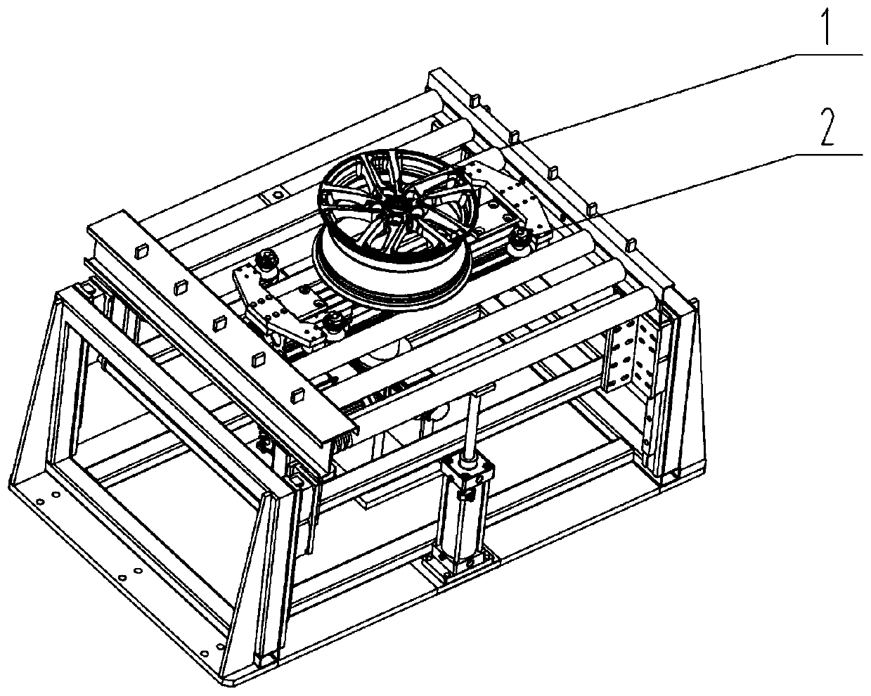 Through type arbitrary-angle rotating clamp for aluminum wheel