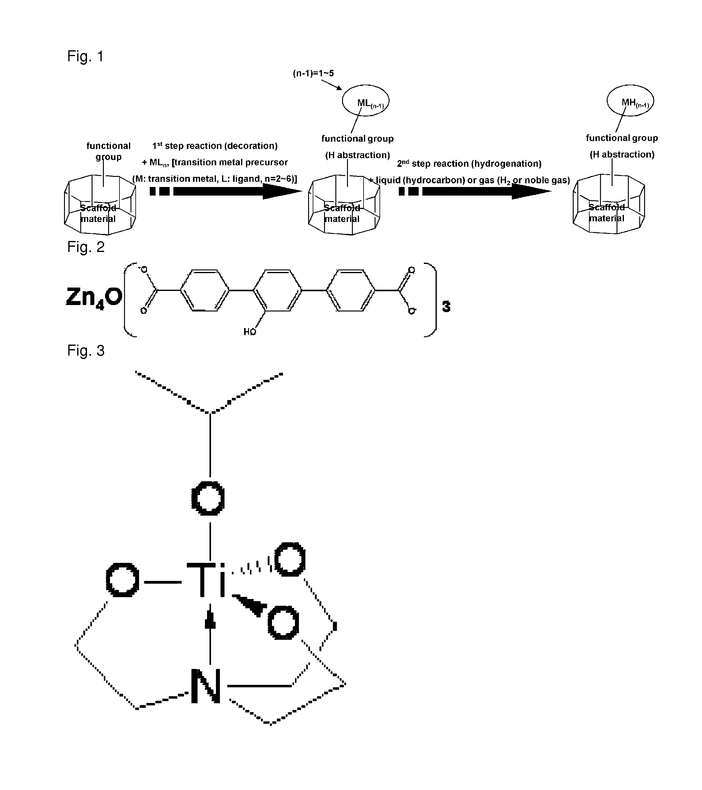 Scaffold materials-transition metal hydride complexes, intermediates therefor and method for preparing the same