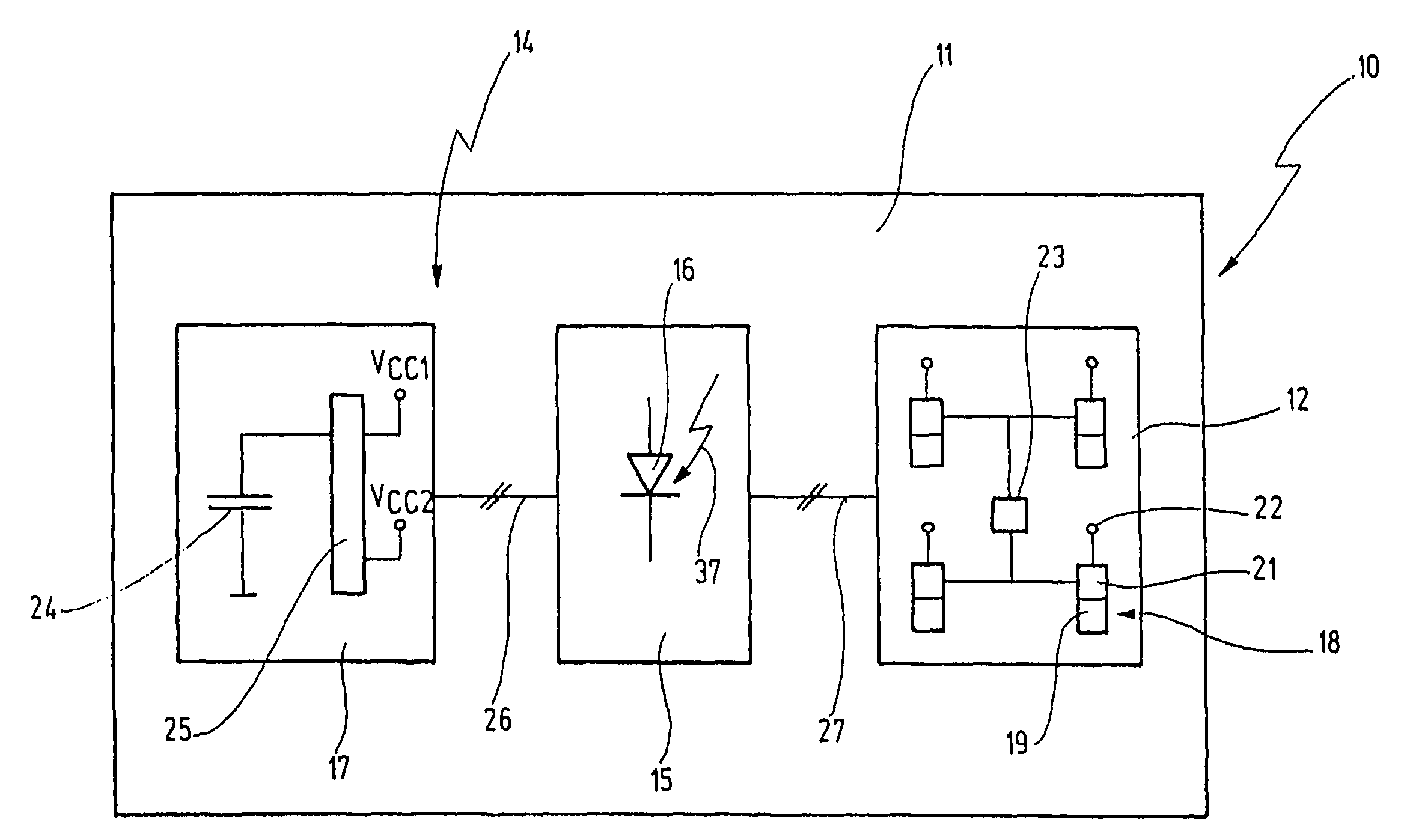 Active retina implant with a multiplicity of pixel elements