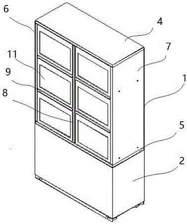 Intelligent self-taking cabinet with touch transparent screen automatic doors