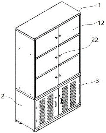 Intelligent self-taking cabinet with touch transparent screen automatic doors