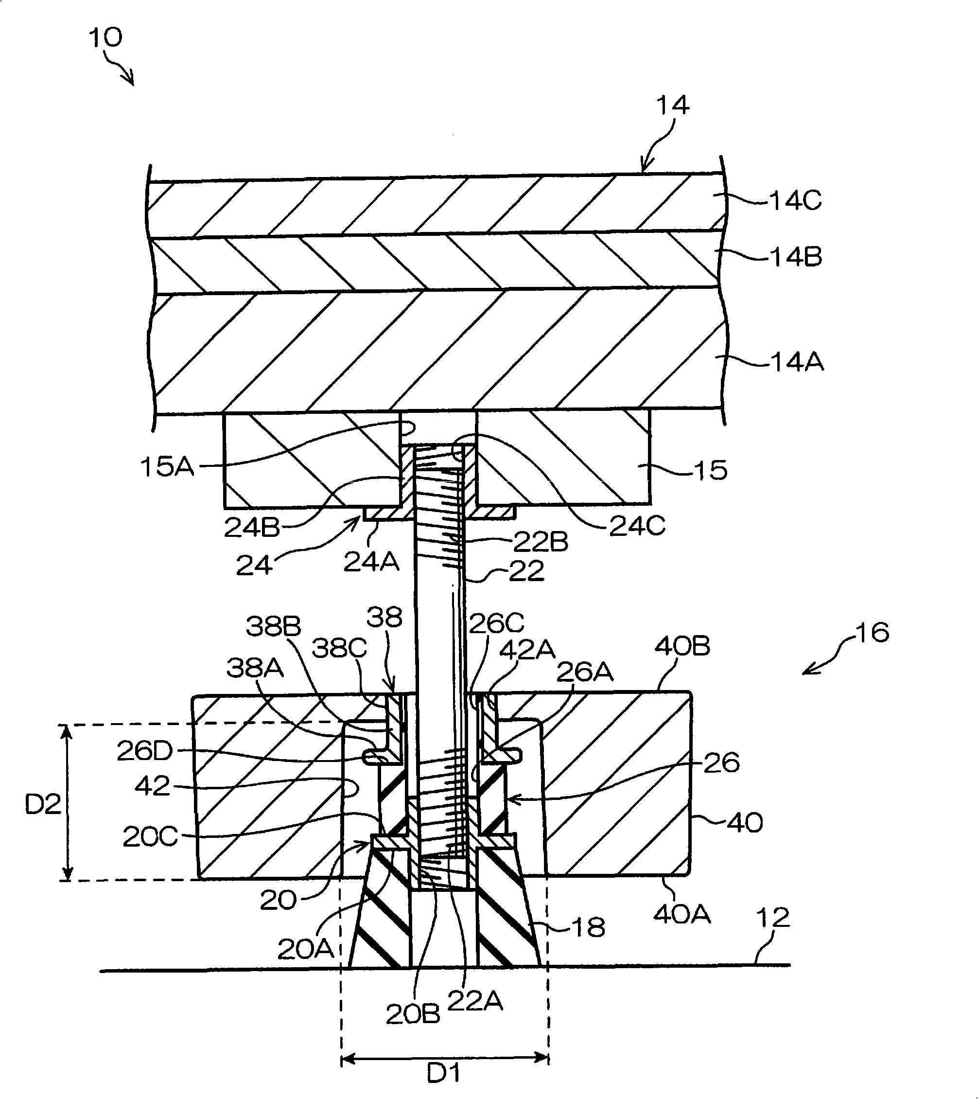 Floor board support member and floor board structure