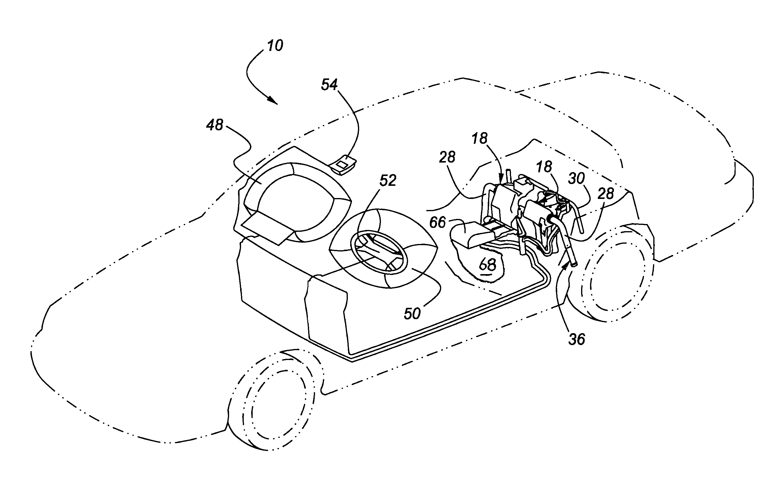 Automotive vehicle with fire suppression system