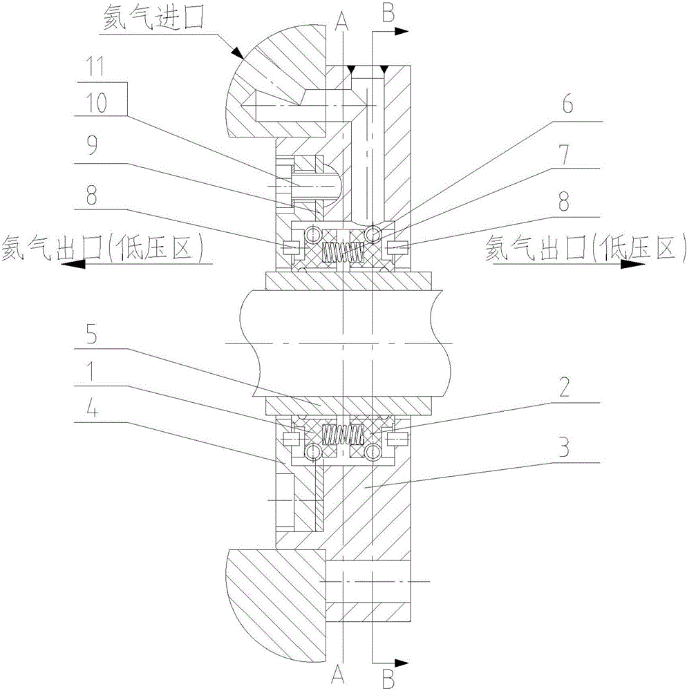 Circumferential sectioned helium sealing device for oxygen turbine pump of hydrogen oxygen engine