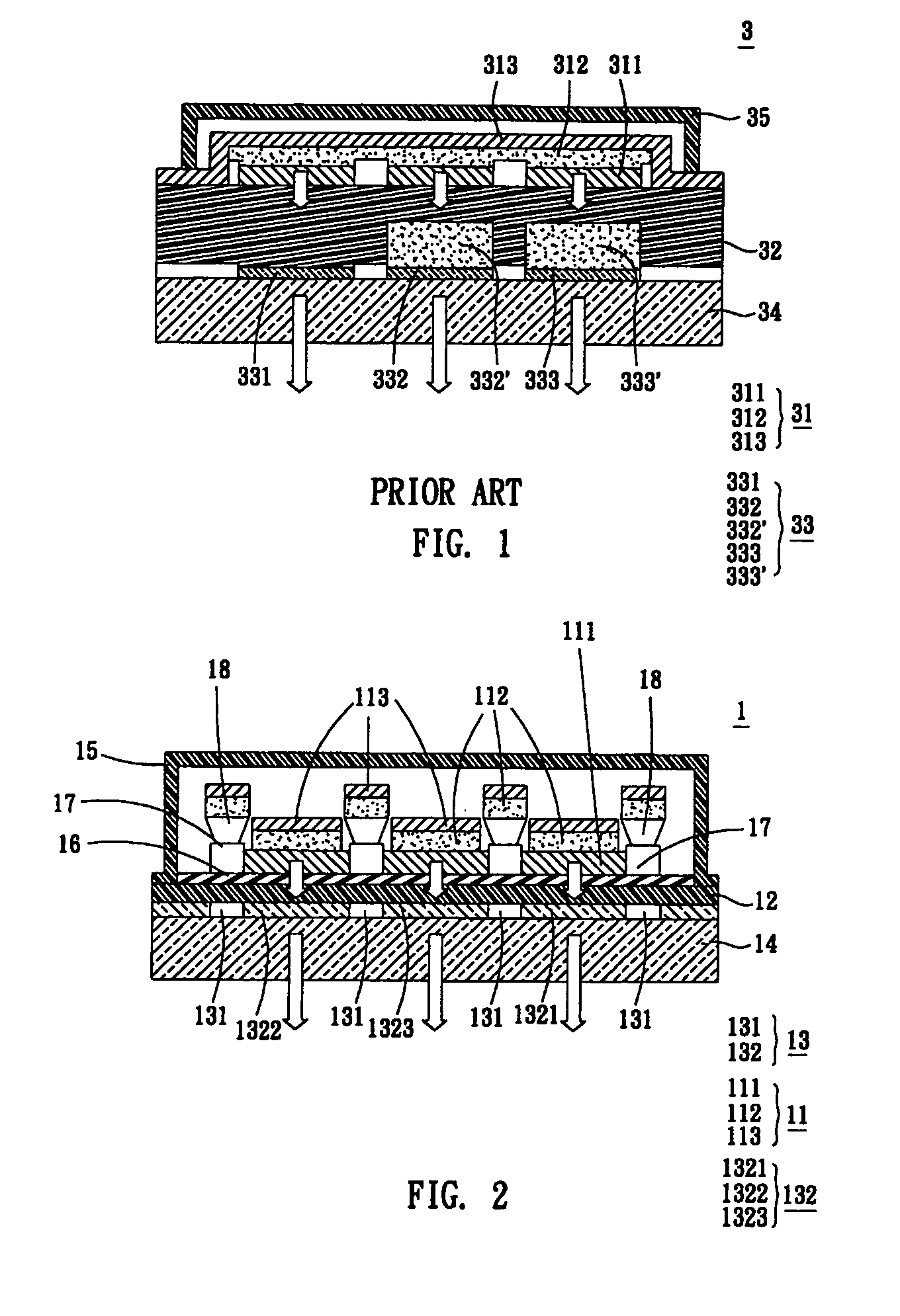 Full color display panel and color-separating substrate thereof