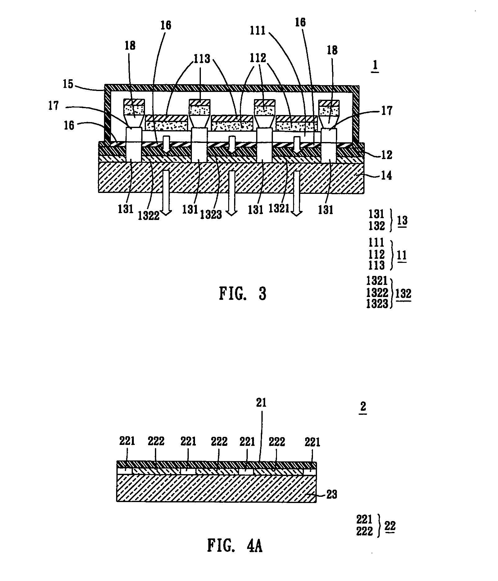 Full color display panel and color-separating substrate thereof