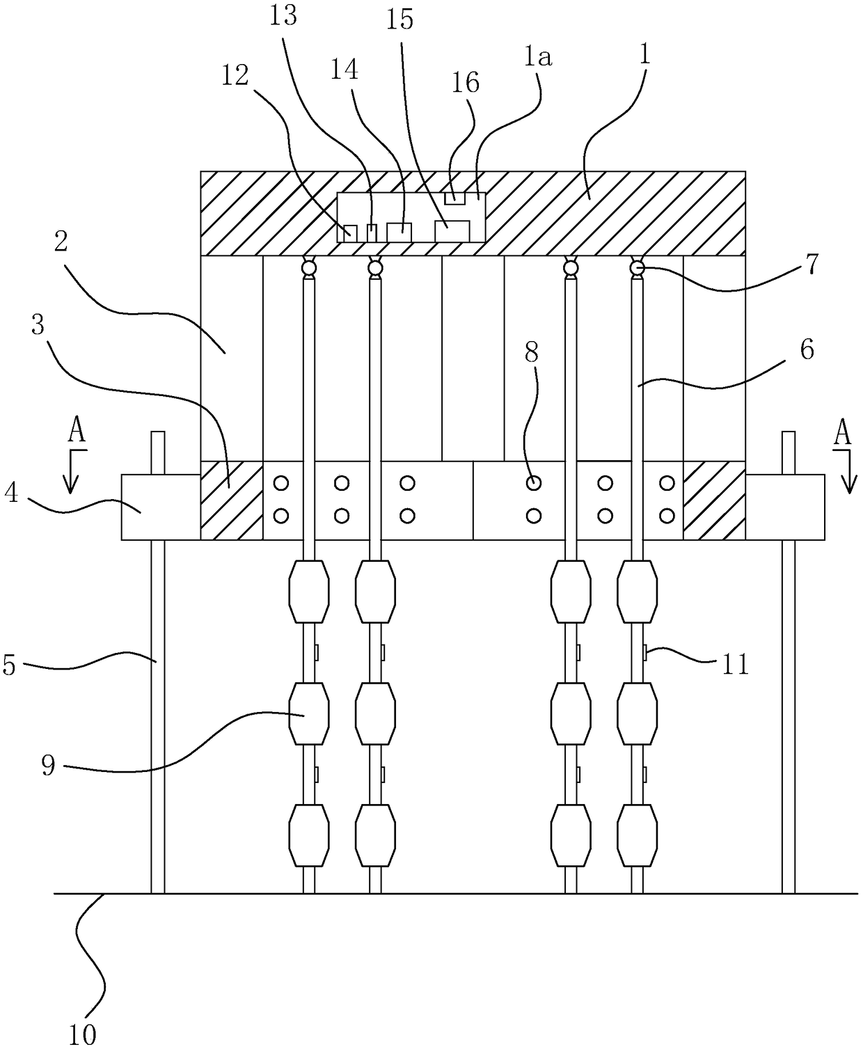 A deepwater tension leg platform device and its riser real-time monitoring method