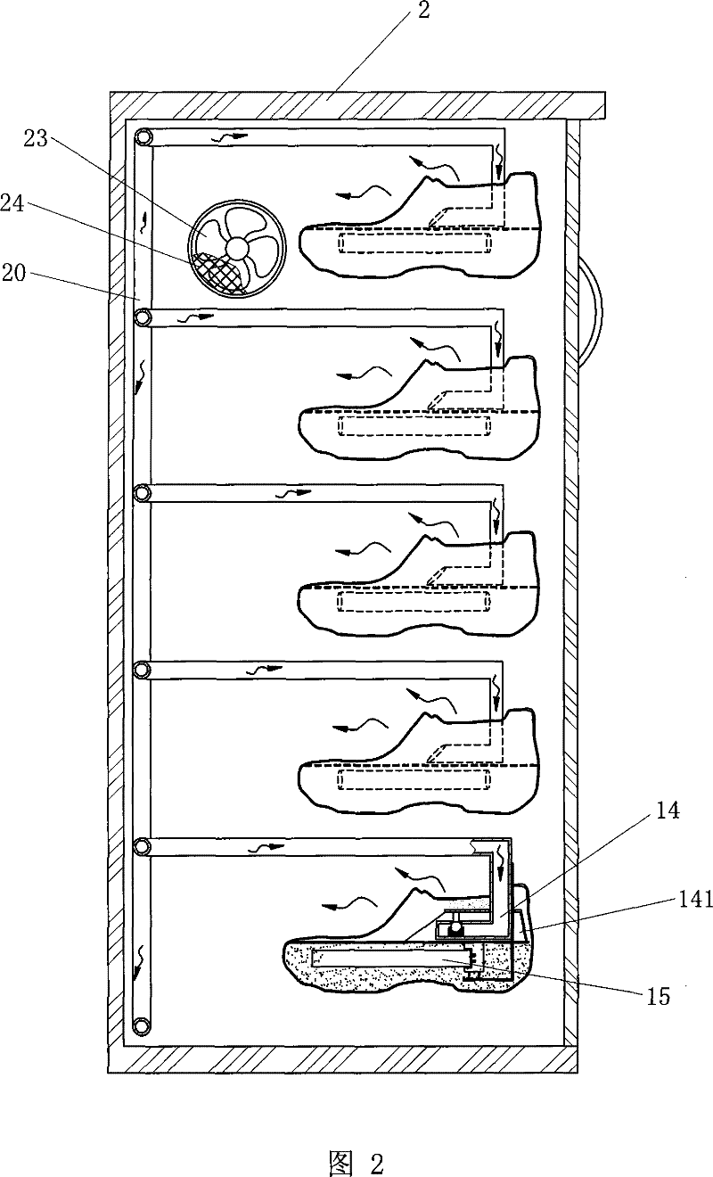 Drying sterilizing and disinfecting device for shoe cabinet