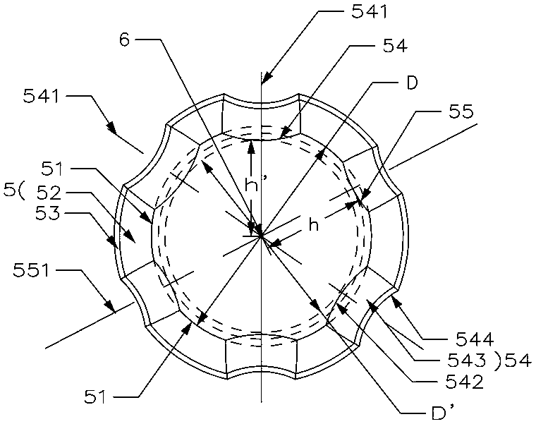 Polygonal cutting blade with bulge parts in hole and cutter