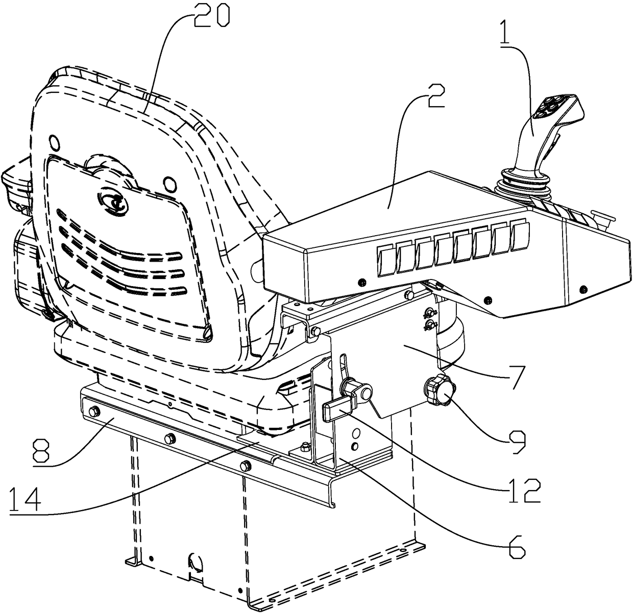 Adjusting support, eight-direction adjusting mechanism and engineering van