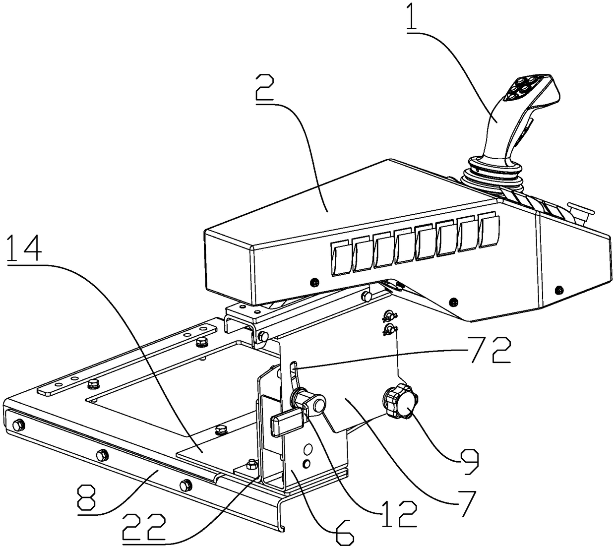 Adjusting support, eight-direction adjusting mechanism and engineering van