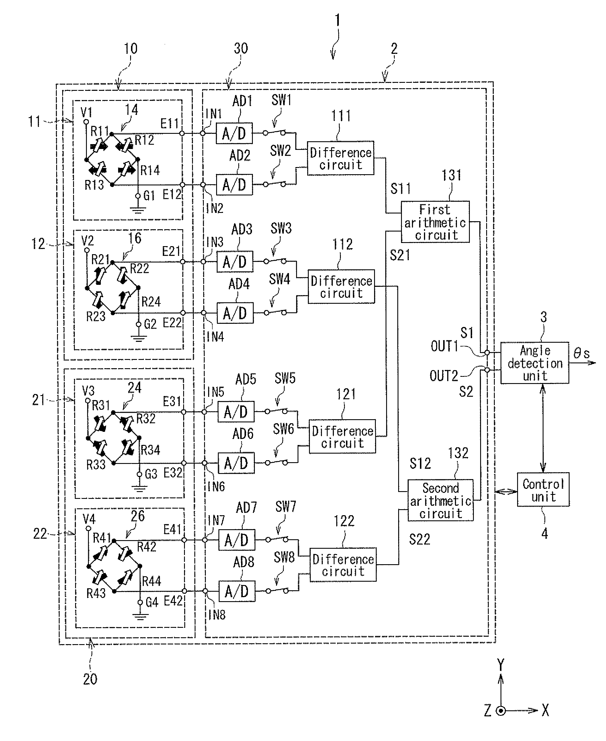 Rotating field sensor