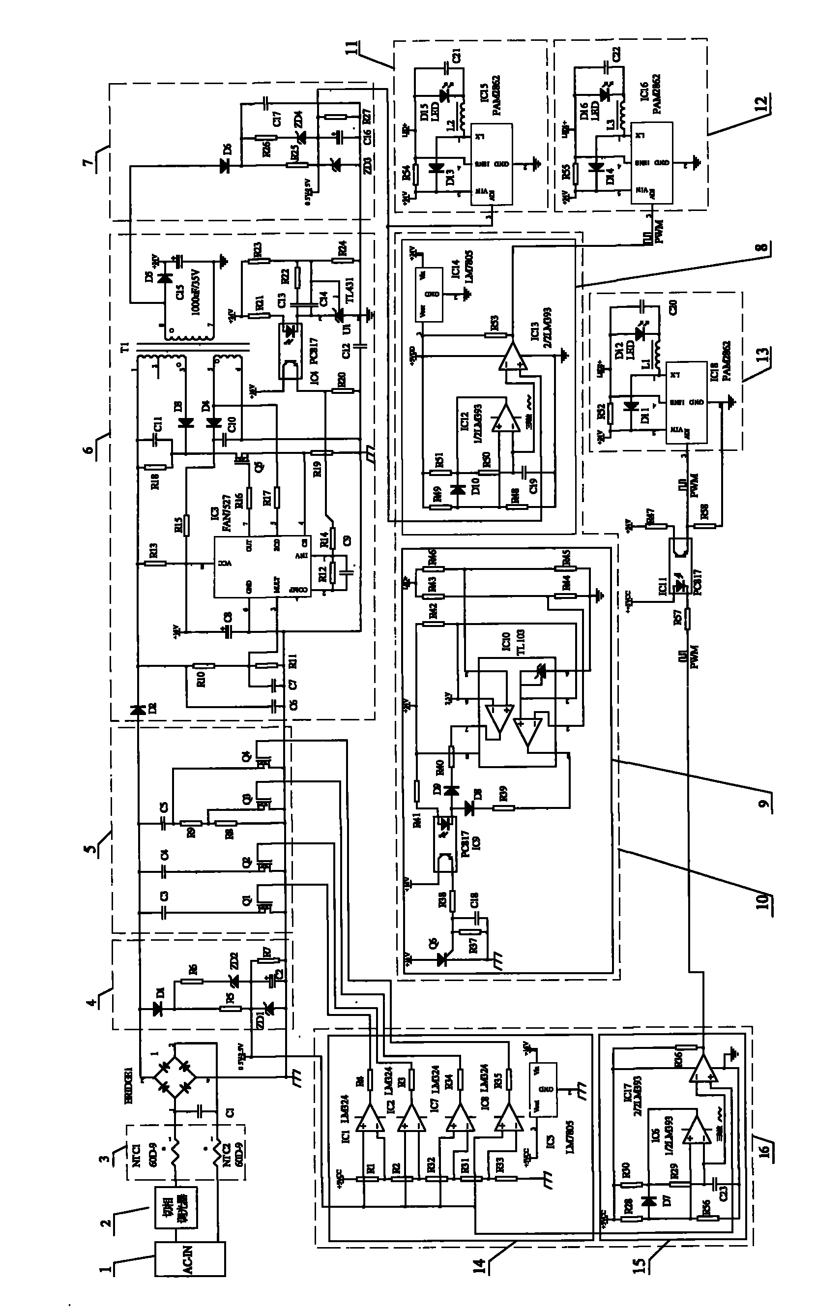 LED power supply with no-load and light-load protection output and capable of receiving phase-cut dimming stably