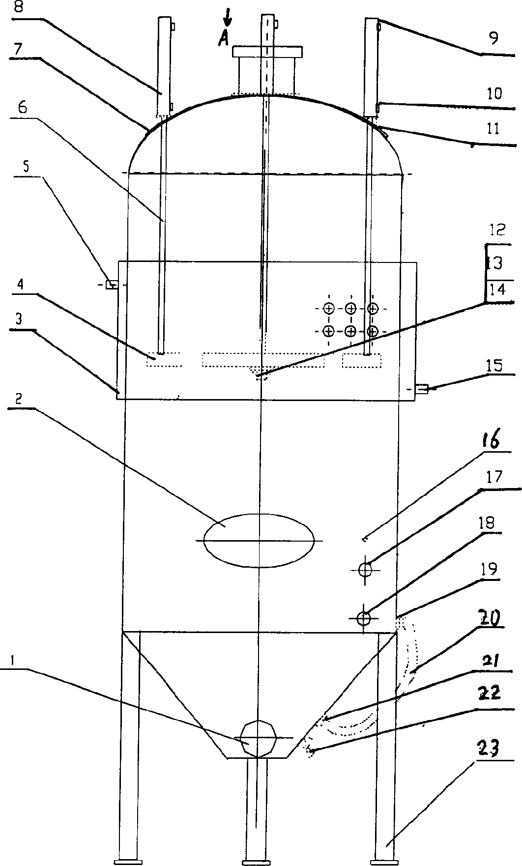 Fermentation tank of dry red winew ith press function and fruit seed discharge during fermentation process