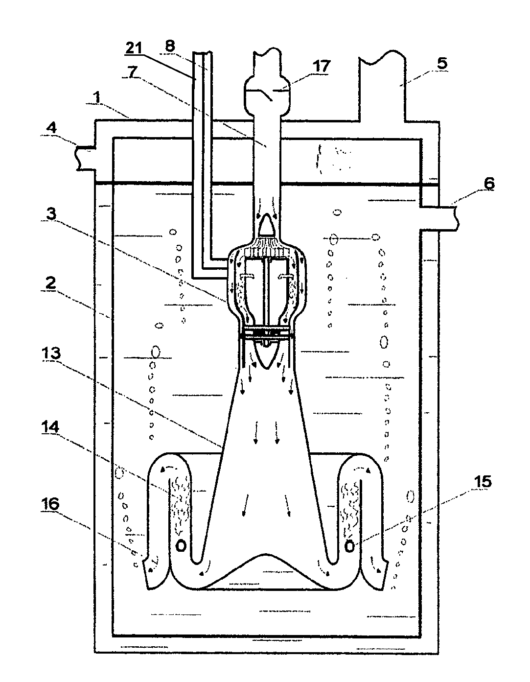 Method and device of turbine submerged combustion boiler