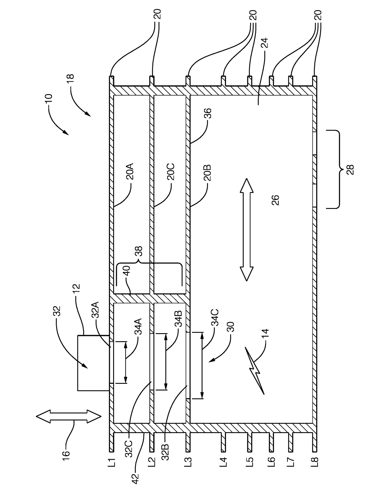 Radar assembly with ultra wide band waveguide to substrate integrated waveguide transition