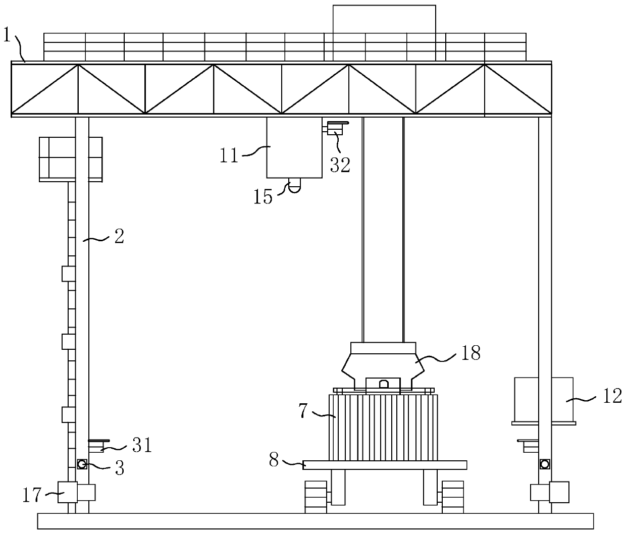 Monitoring system and monitoring method for unmanned passage of gantry crane