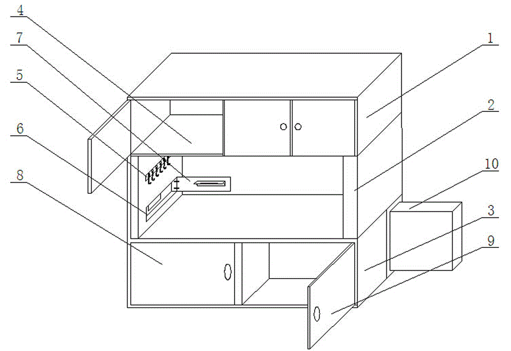 High-low combined cabinet