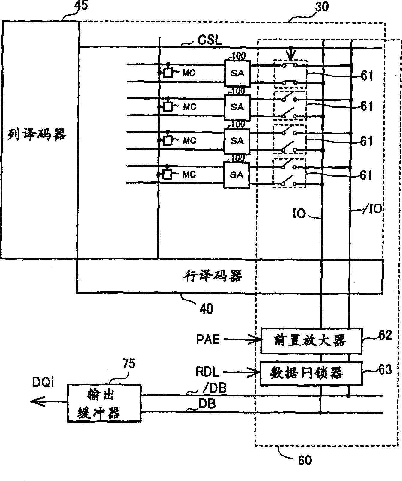 Semiconductor memory with read amplifier