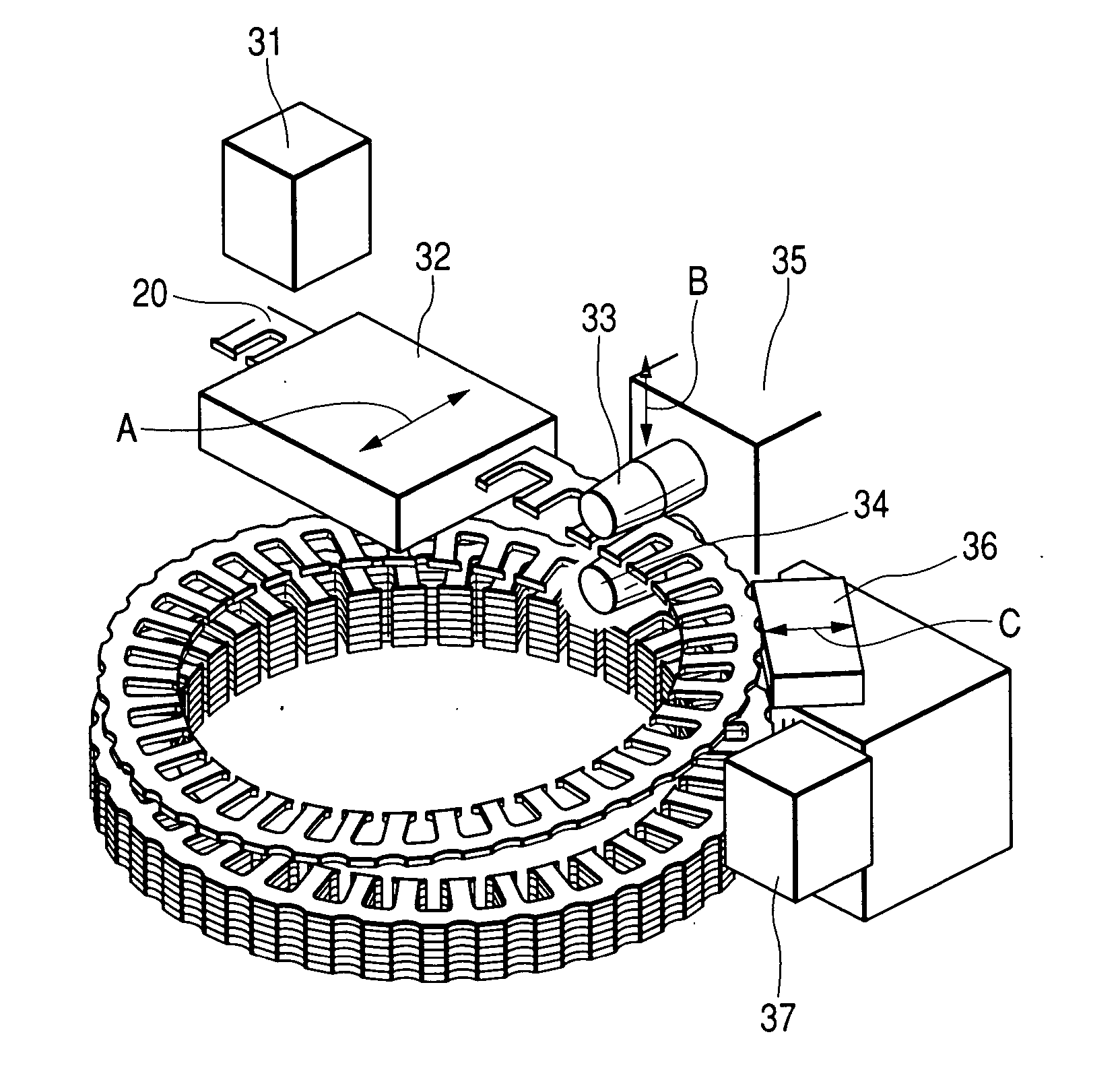 Iron core and method of manufacturing the same and apparatus for manufacturing the same