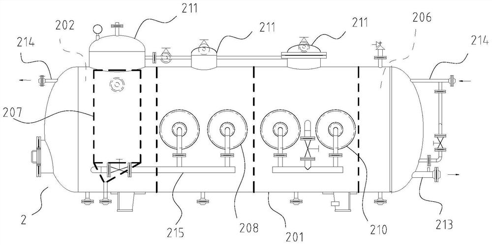 Coking wastewater oil removal treatment device and method