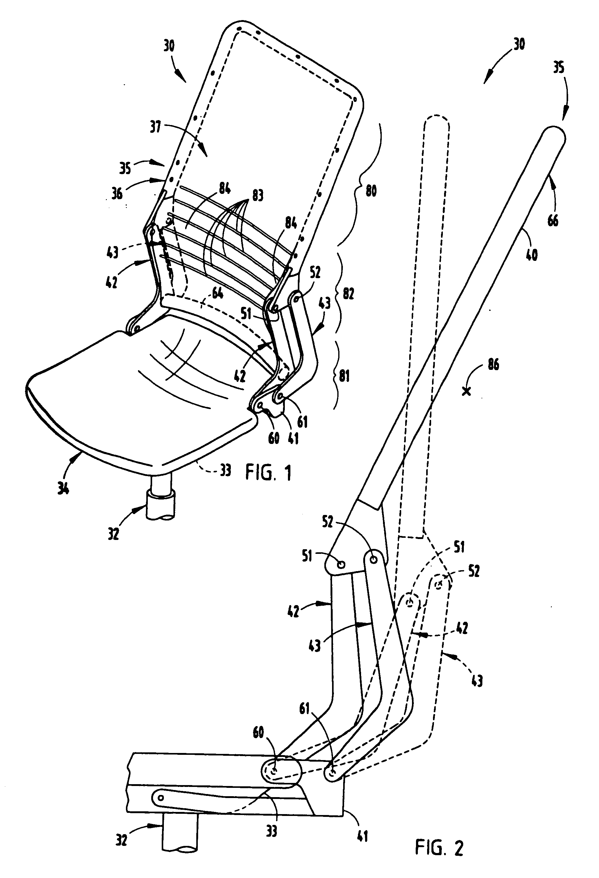 Seating with shape-changing back support frame