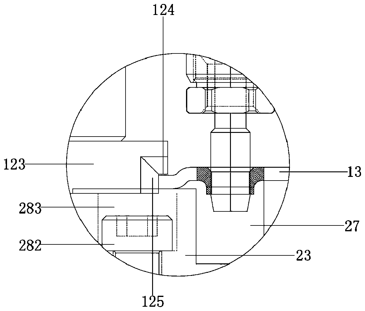 Stamping die with in-die tapping deviation rectifying structure and deviation rectifying method