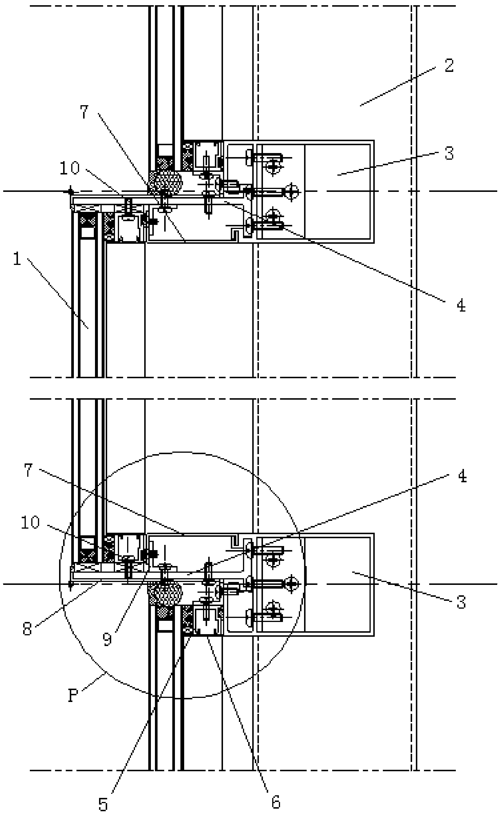 Concave and convex glass curtain wall structure and construction method for same