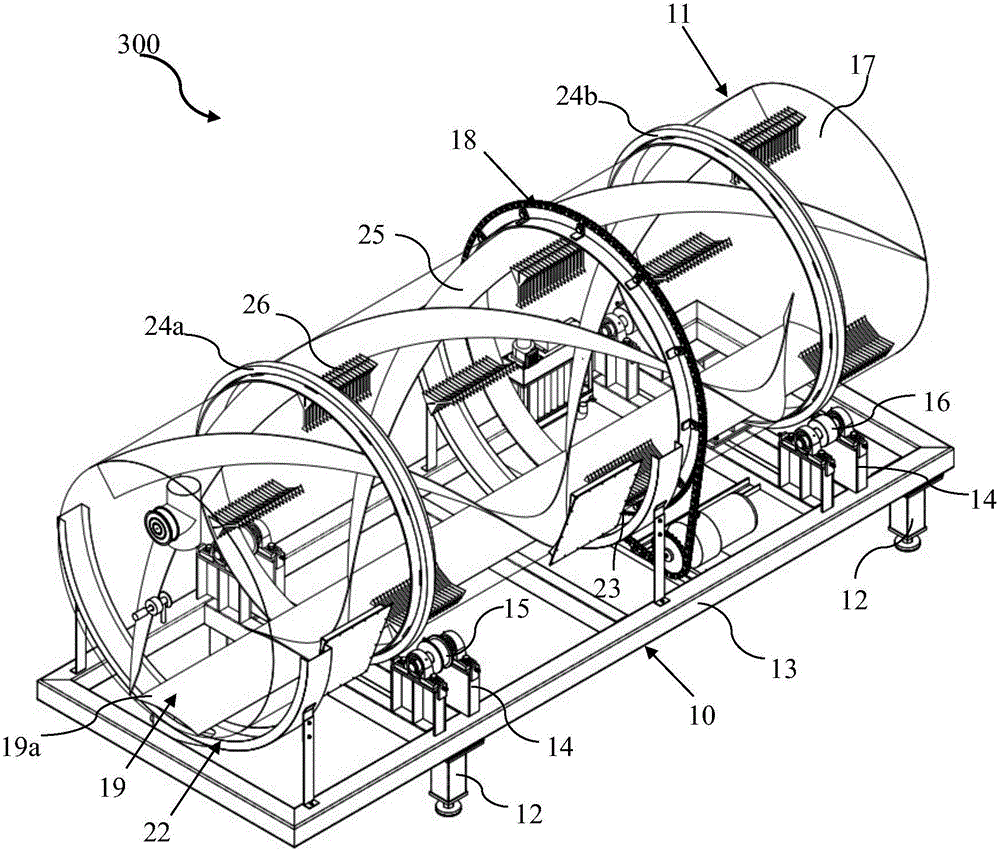 Roller device for waste biochemical treatment, biochemical treatment equipment, biochemical treatment system and biochemical treatment method