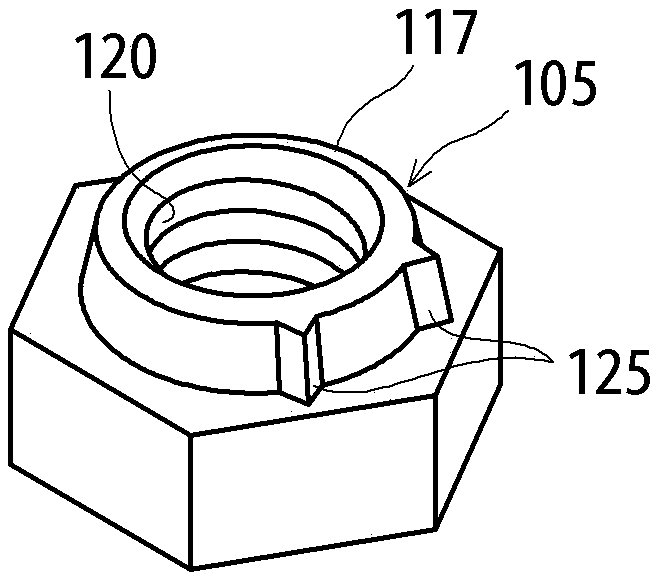 Nut and fastening method