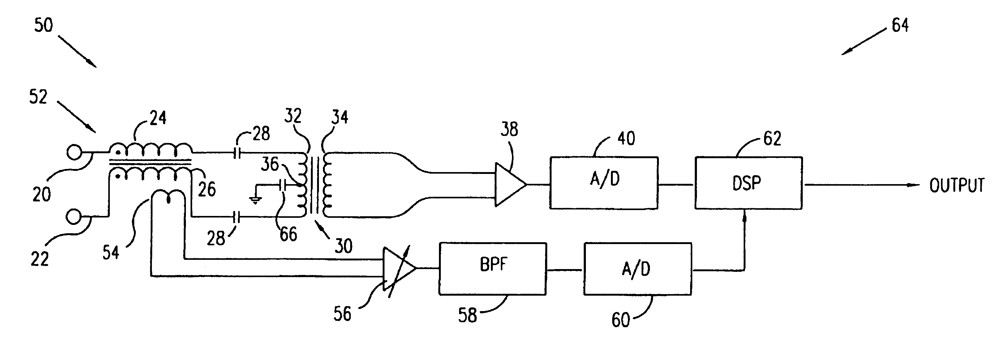 Method and apparatus for RF common-mode noise rejection in a DSL receiver