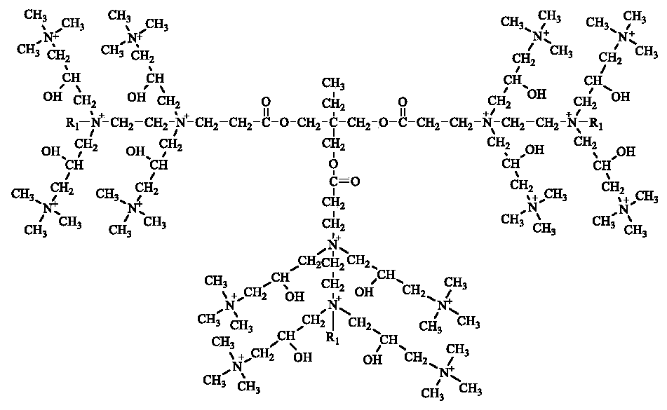 A kind of cationic surfactant carrying intensive charge and its preparation method and application