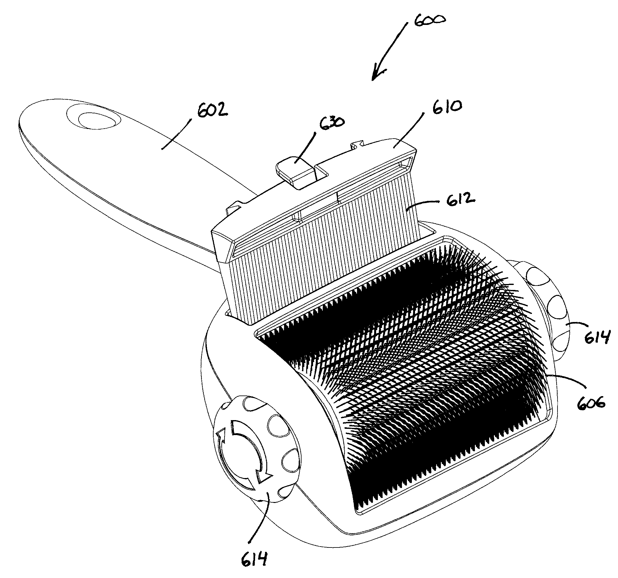 Brush for removal of hair