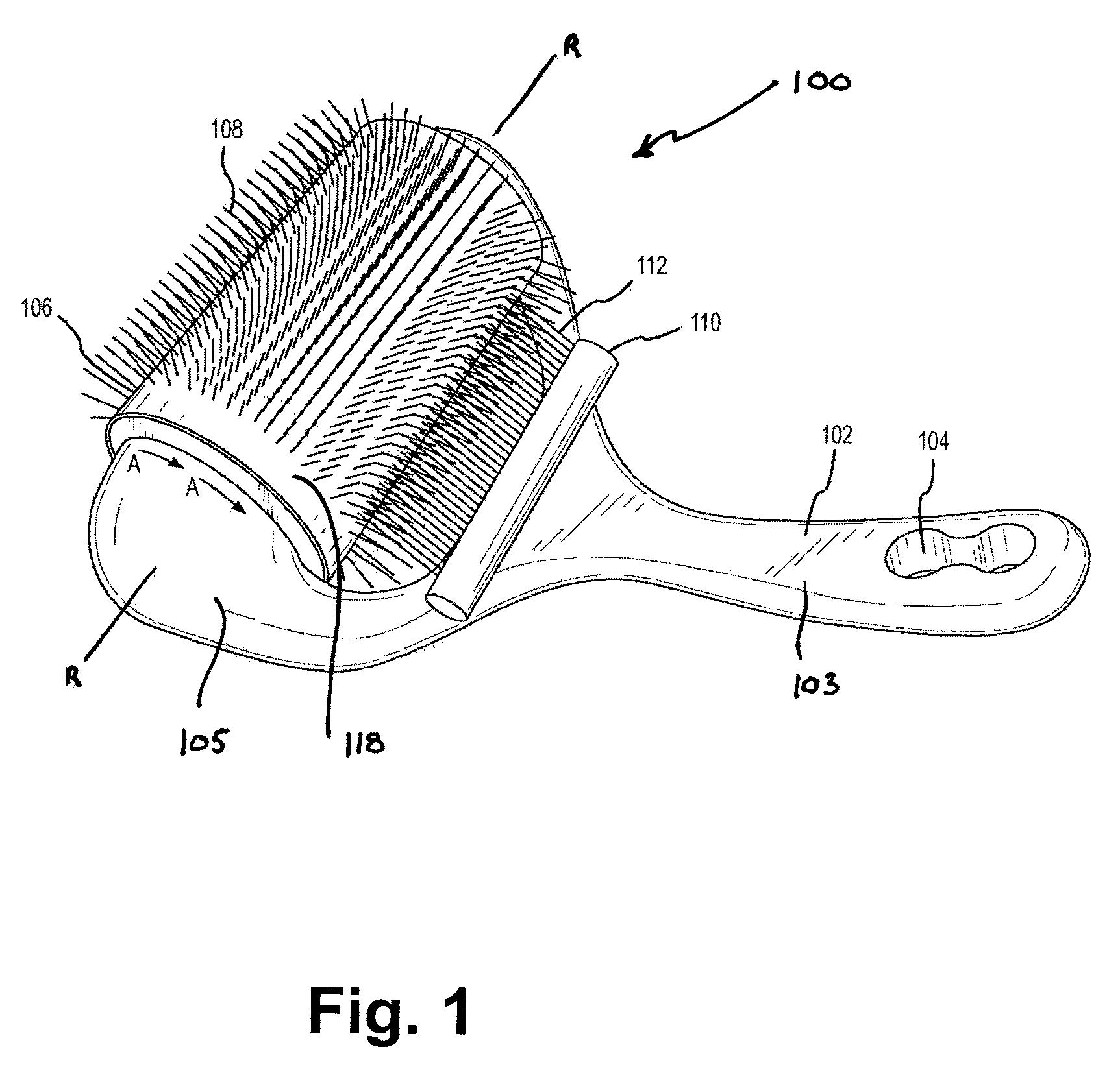 Brush for removal of hair