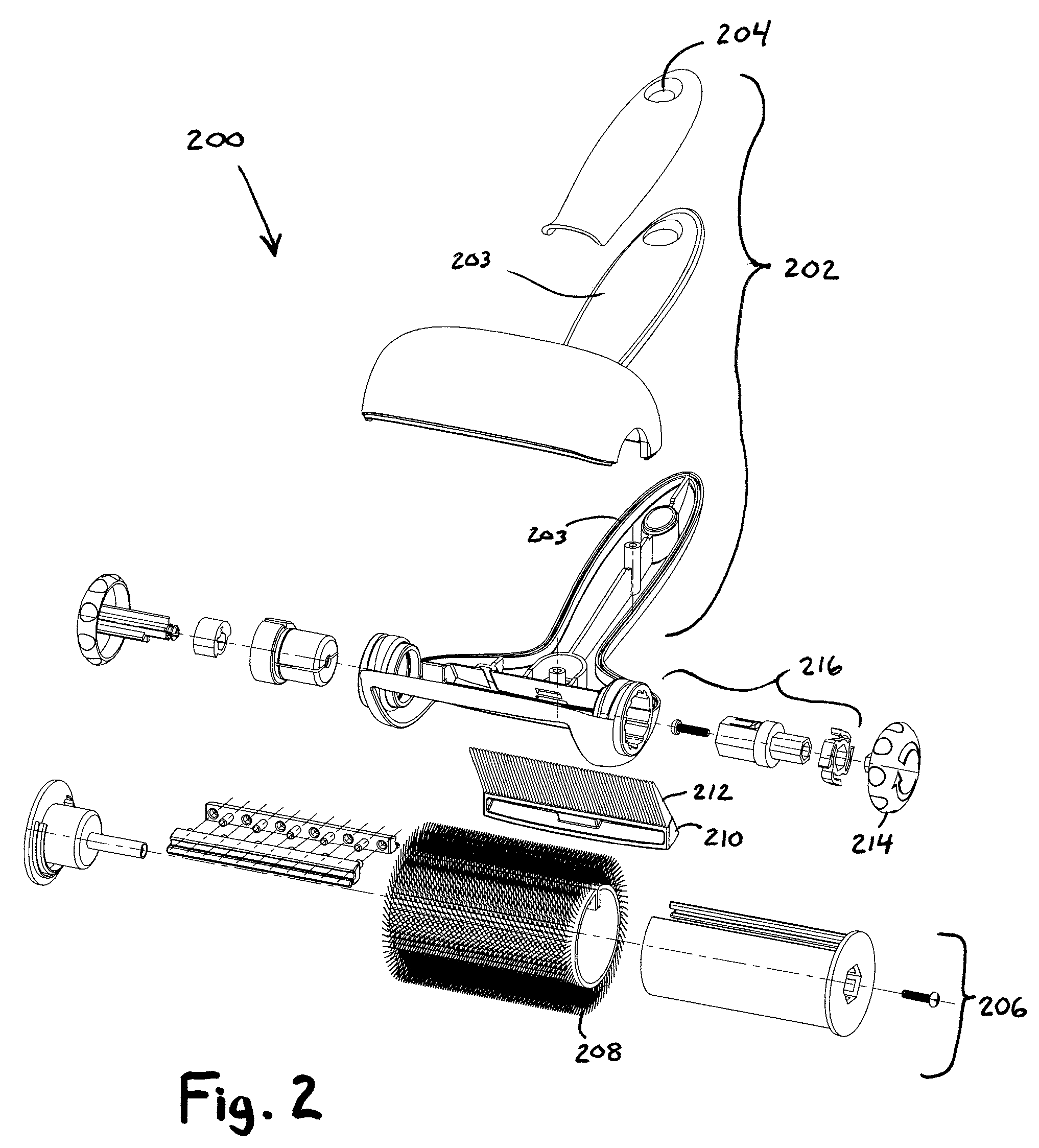 Brush for removal of hair