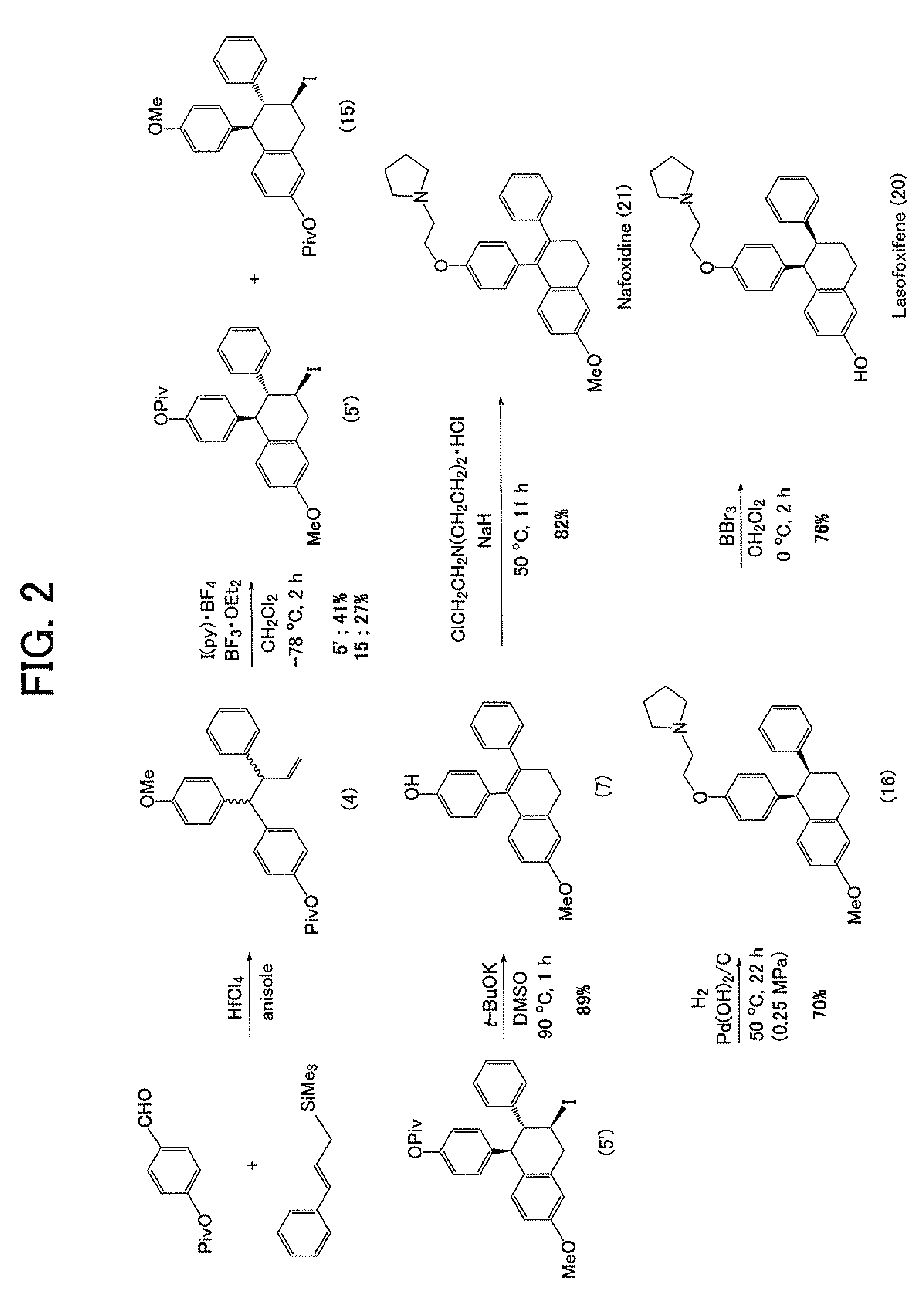 Process for production of lasofoxifene or analogue thereof