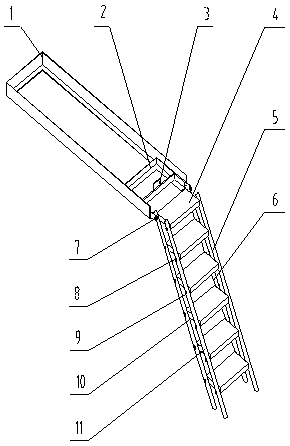 Vehicle-mounted power station concealed ladder stand and mounting method thereof