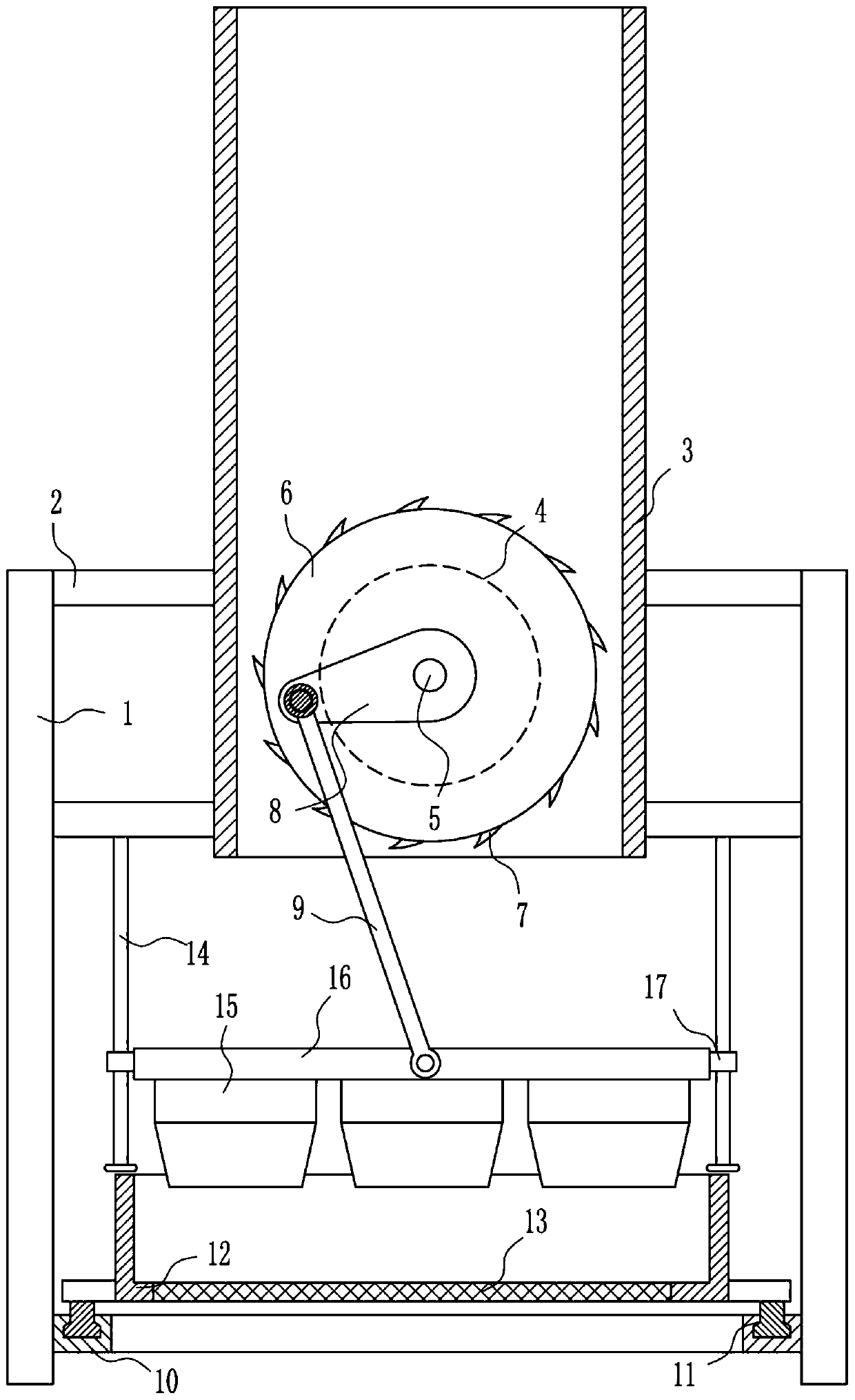 Log shredding device for papermaking