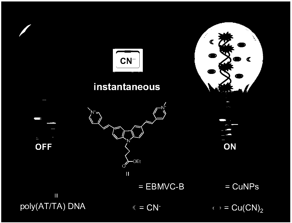 A kind of rapid detection method of cyanide ion