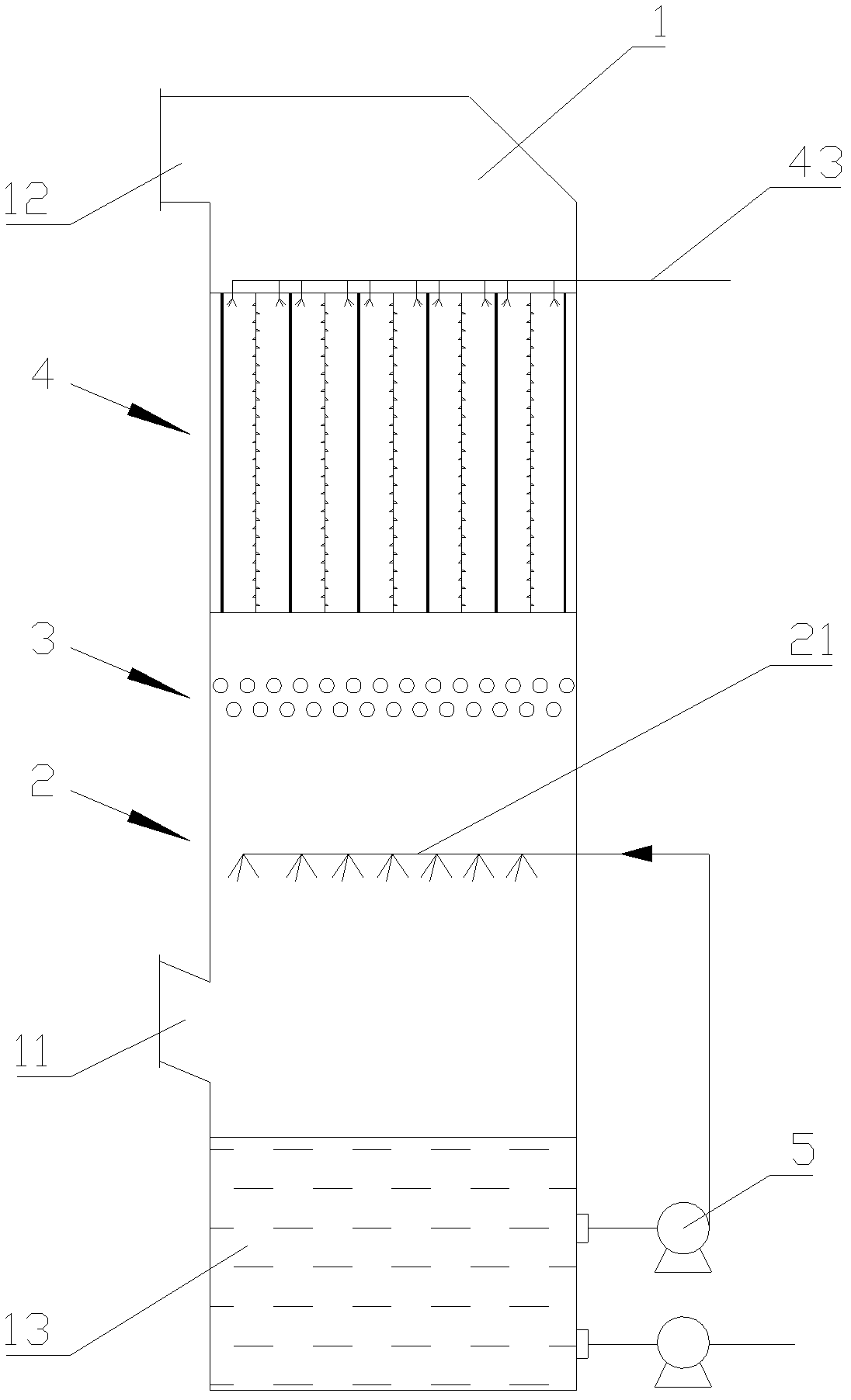 Process and device for removing combined pollutants