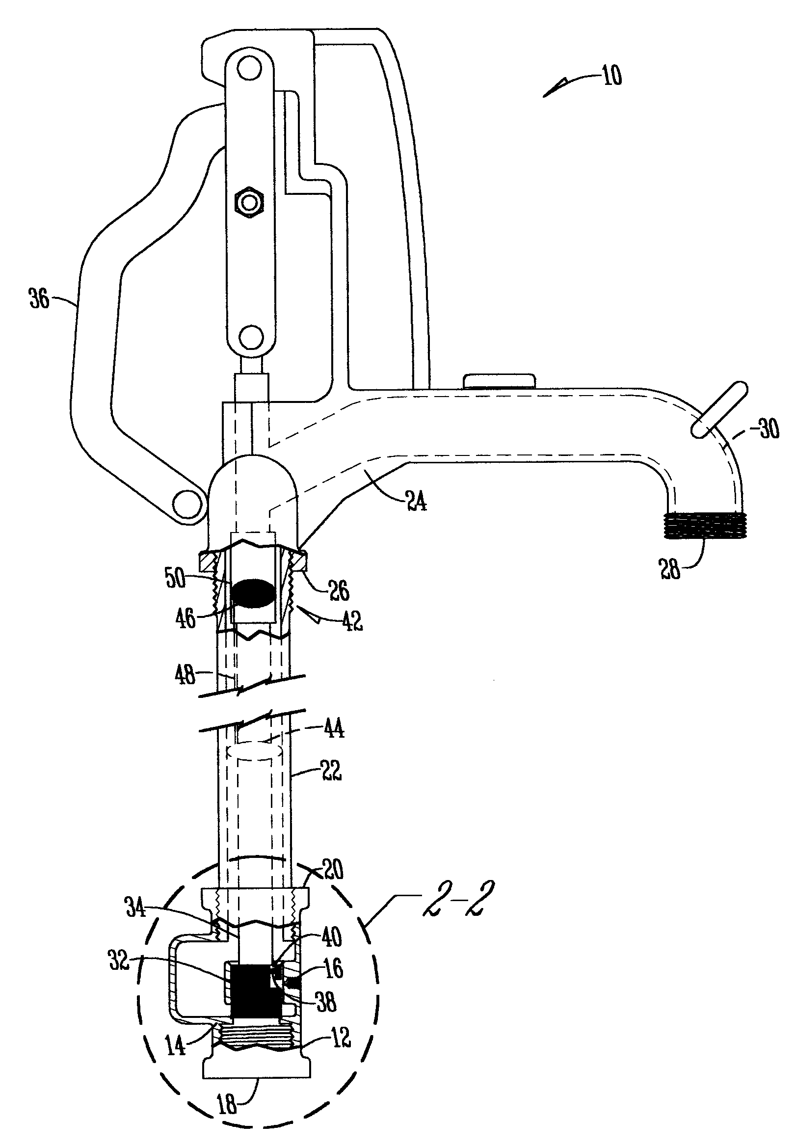 Yard hydrant with closure valve check valve