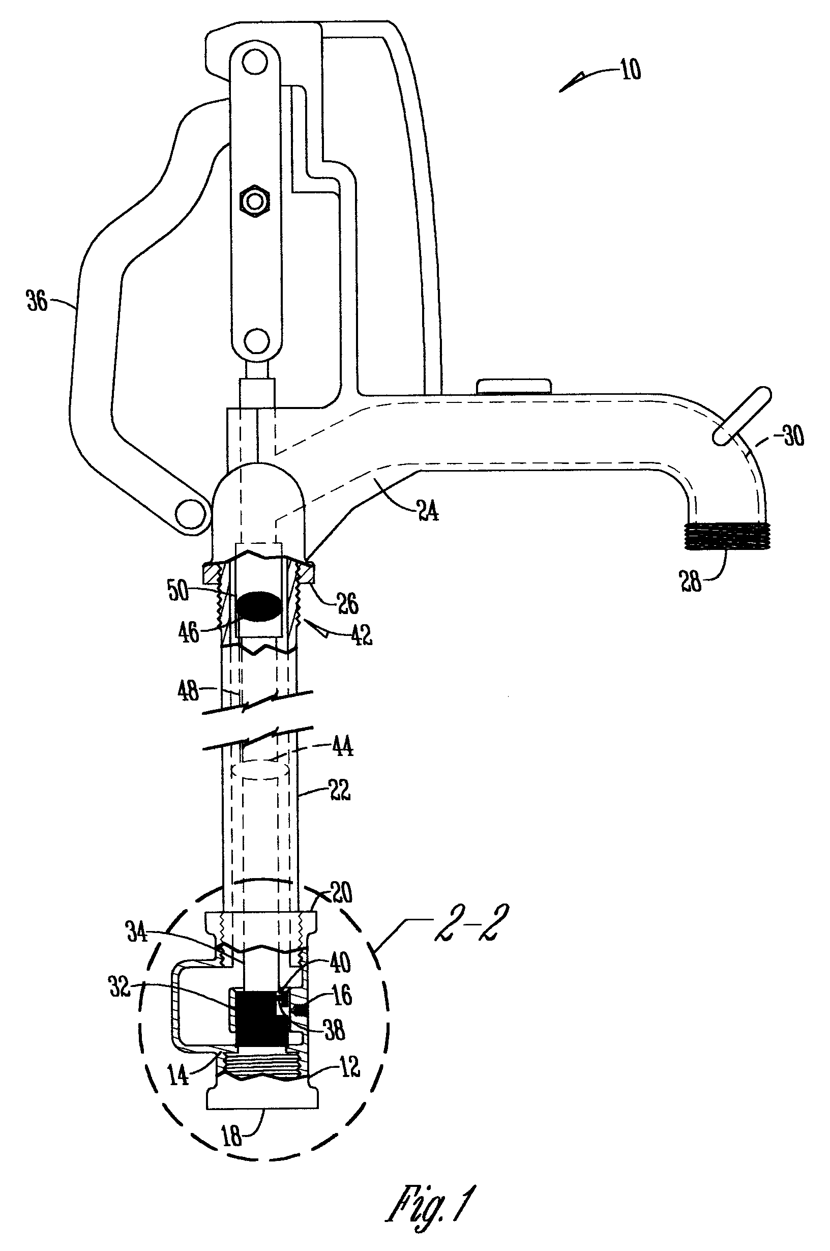 Yard hydrant with closure valve check valve